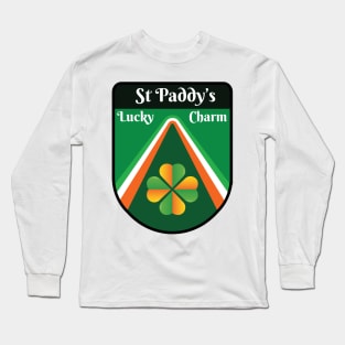 St Patrick's Day Retro Vintage 80s Shamrock Long Sleeve T-Shirt